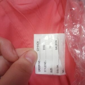 Salmon Pink Lace Up Prom/Grad Dress